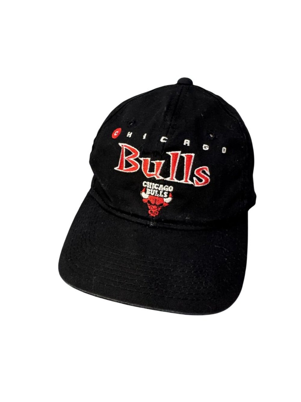 Vintage 1990's Chicago Bulls Snapback Hat Cap NBA Youngan Black Embroidered Rare